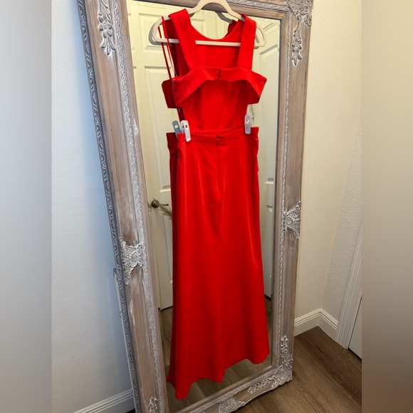 BCBGMaxAzria Open Back Watermelon Red Small Gown - Picture 2 of 8